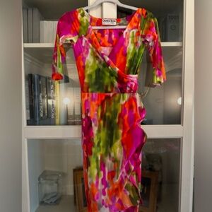 Chiara Boni colorful mid Sleeve Dress US Size 2  (EU 38)
